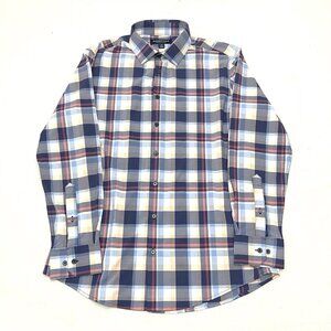 Mizzen + Main Men’s Plaid Long Sleeve Shirt Size Large Trim‎